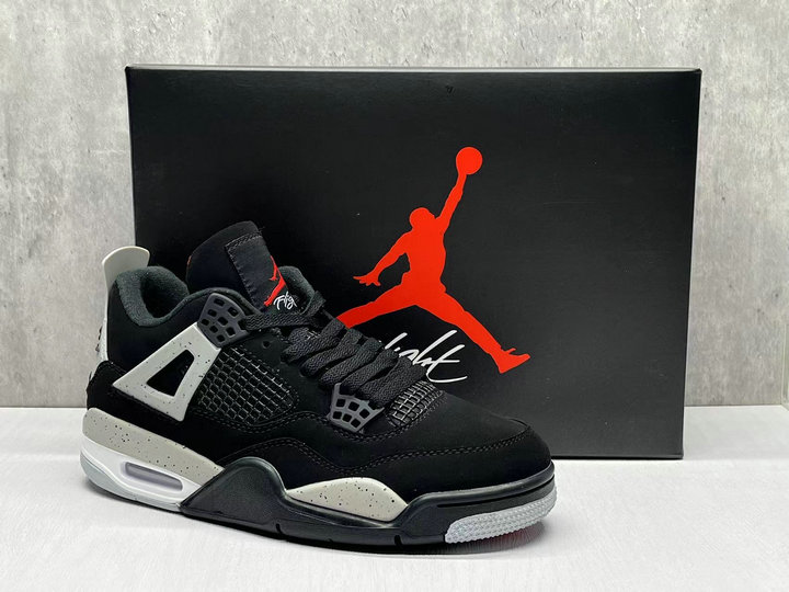 Nike Basketball Chaussures Air Jordan 4 Noir Cement Sneakers Femme Homme